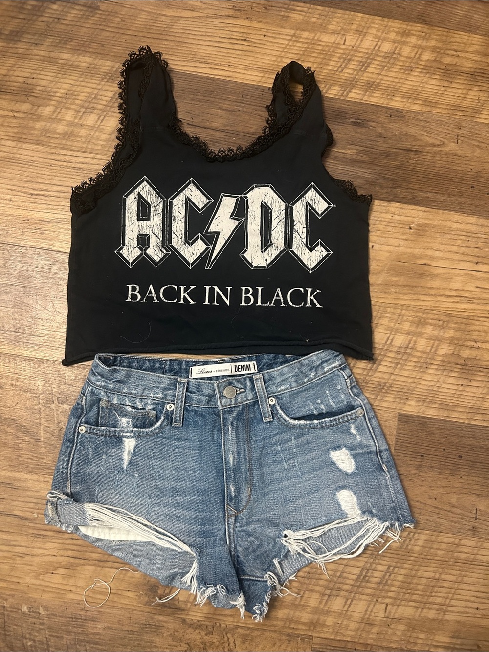 Lovers + Friends Light Blue Distressed Denim Jean Shorts